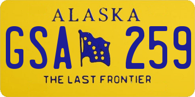 AK license plate GSA259
