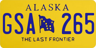AK license plate GSA265