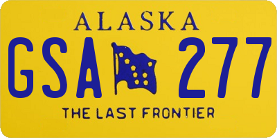 AK license plate GSA277