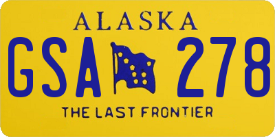 AK license plate GSA278