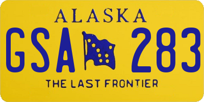 AK license plate GSA283