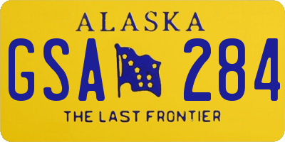 AK license plate GSA284