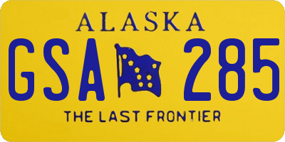 AK license plate GSA285