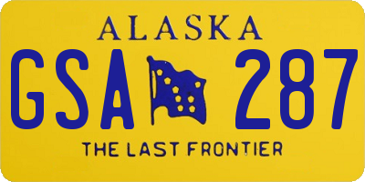 AK license plate GSA287