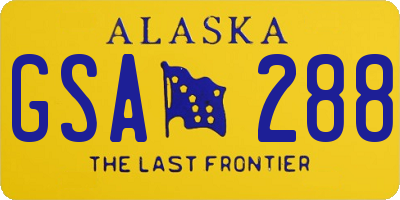 AK license plate GSA288