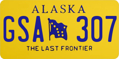 AK license plate GSA307