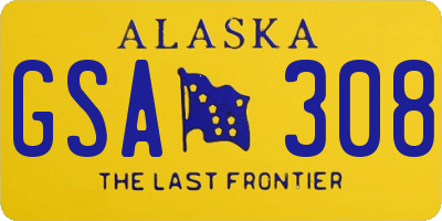 AK license plate GSA308