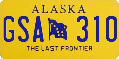 AK license plate GSA310