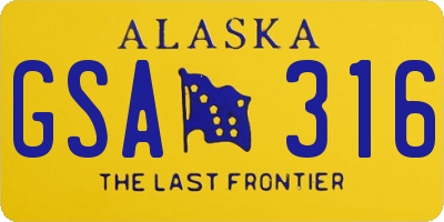 AK license plate GSA316