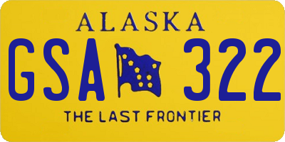 AK license plate GSA322