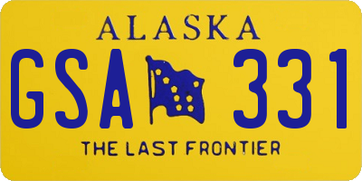 AK license plate GSA331