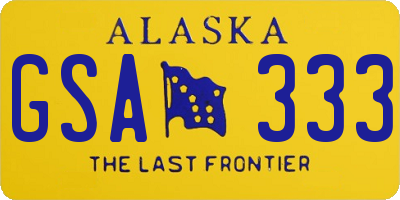 AK license plate GSA333
