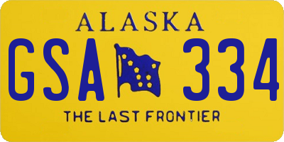 AK license plate GSA334