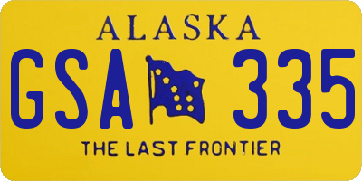 AK license plate GSA335
