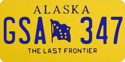 AK license plate GSA347