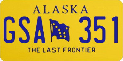 AK license plate GSA351