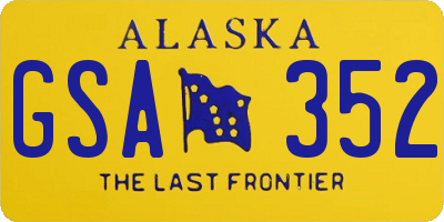 AK license plate GSA352