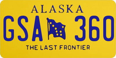 AK license plate GSA360