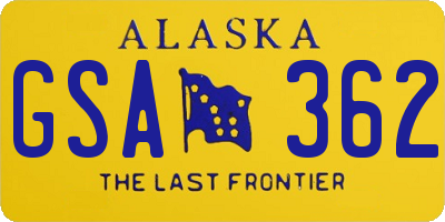 AK license plate GSA362