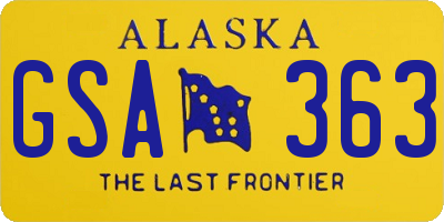 AK license plate GSA363