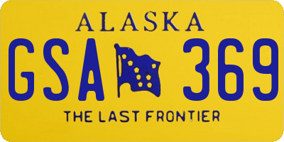 AK license plate GSA369