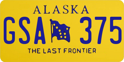 AK license plate GSA375