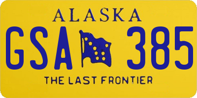AK license plate GSA385