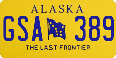 AK license plate GSA389