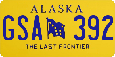 AK license plate GSA392