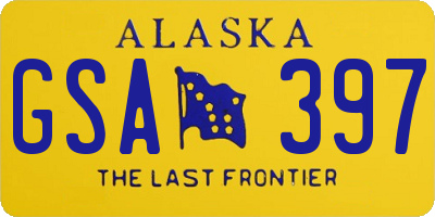 AK license plate GSA397