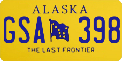 AK license plate GSA398