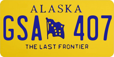 AK license plate GSA407