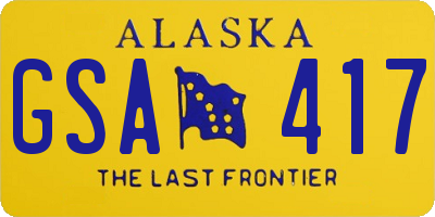 AK license plate GSA417