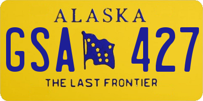 AK license plate GSA427