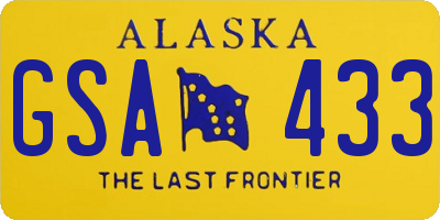 AK license plate GSA433