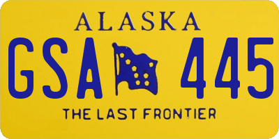 AK license plate GSA445