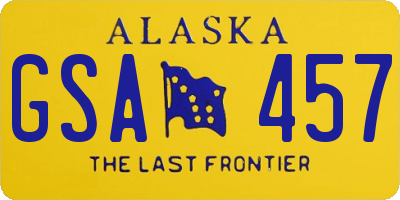 AK license plate GSA457