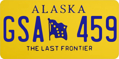 AK license plate GSA459