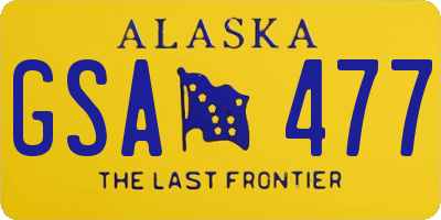 AK license plate GSA477