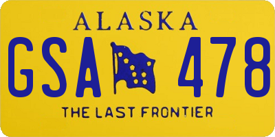 AK license plate GSA478
