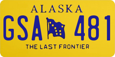 AK license plate GSA481