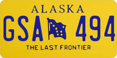 AK license plate GSA494