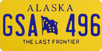 AK license plate GSA496