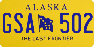 AK license plate GSA502