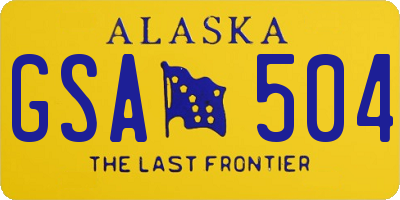 AK license plate GSA504