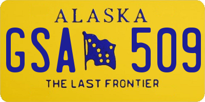 AK license plate GSA509