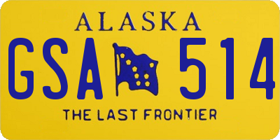AK license plate GSA514
