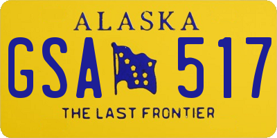 AK license plate GSA517