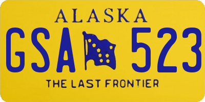 AK license plate GSA523