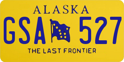 AK license plate GSA527
